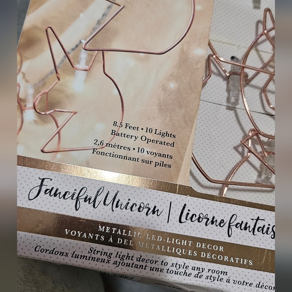 Merkury Innovations Fanciful Unicorn Metallic Rose Gold Light Strand - Picture 2 of 4